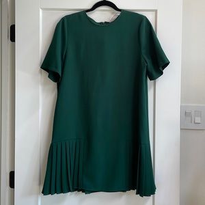 Zara Green drop hem with pleats